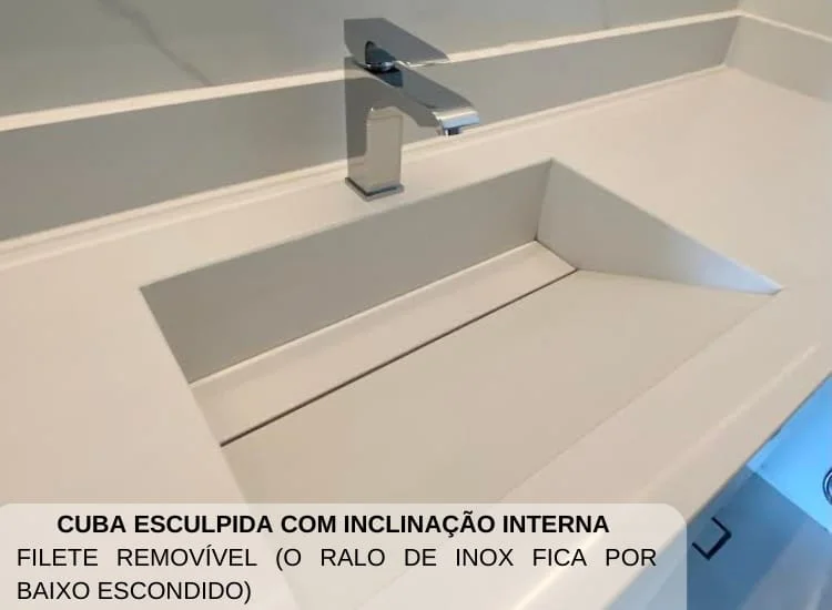 Cuba Esculpida com Inclinação Interna