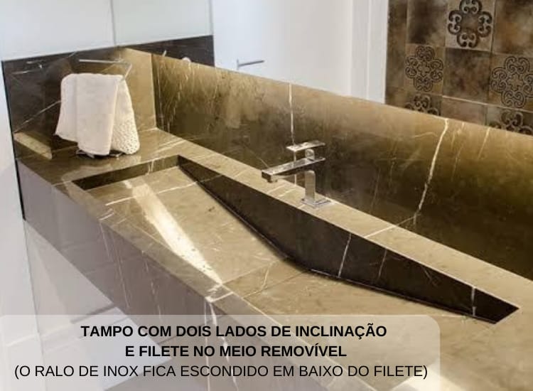 Tampo com Dois Lados de Inclinação e Filete no Meio Removível